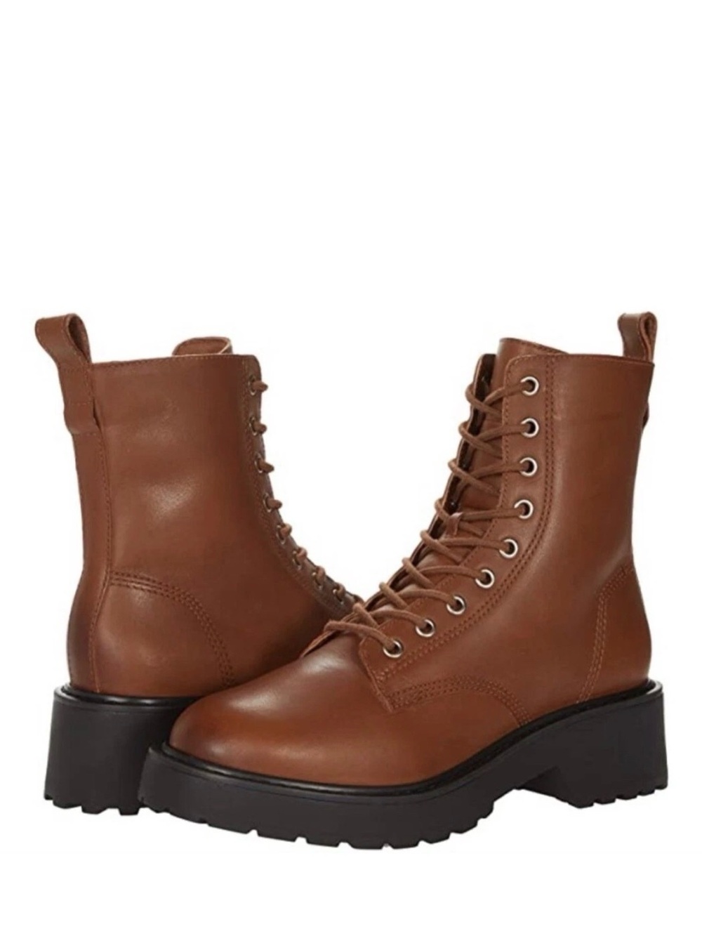 Steve Madden Women's Tan Lace-Up Combat Boots